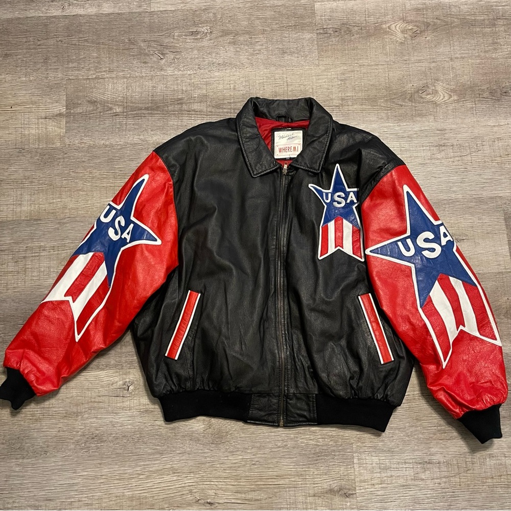 Vintage Michael Hoban Wheremi Leather USA Jacket Coat Men’s Size XXL Large VTG
